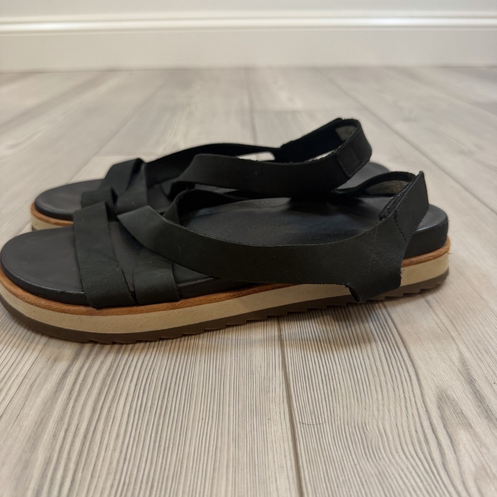 Merrell Black Leather Juno Mid‎ Ankle Wrap Strappy Gladiator Sandals 9